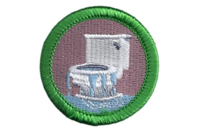 Toilet Clogging Merit Badge